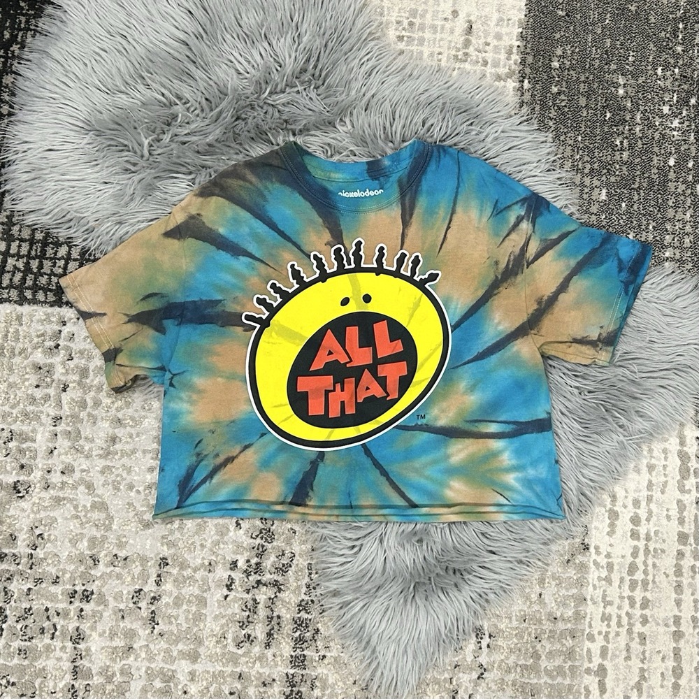 Nickelodeon Tie Dye All That Tv Show Promo‎ Cropped Tshirt Womens Size Medium
